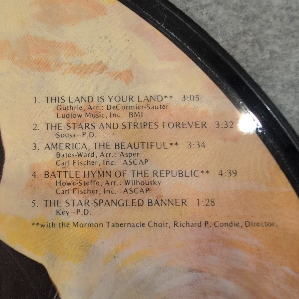 Celebration US Bicentennial Picture Disc Vinyl LP‎ Mormon Tabernacle Choir 1976 - Picture 2 of 5